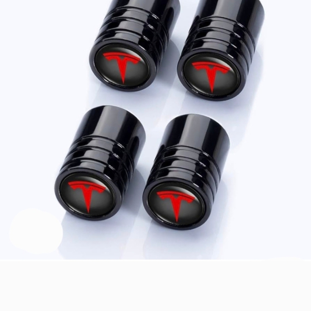 Tesla Black Valve Stem Caps - Picture 2 of 6